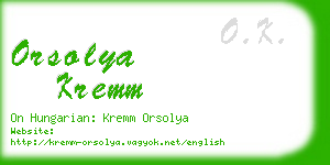 orsolya kremm business card